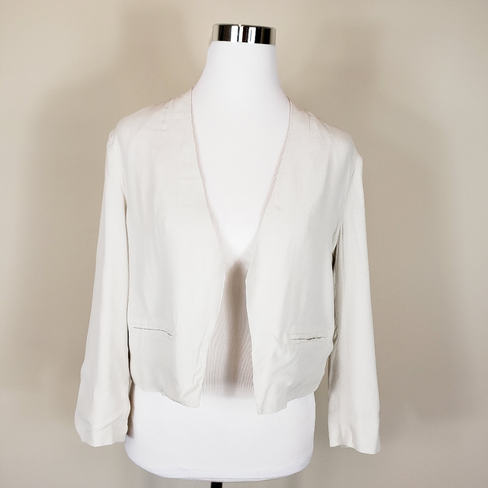 SILENCE + NOISE| Cut Out Back Cropped Jacket